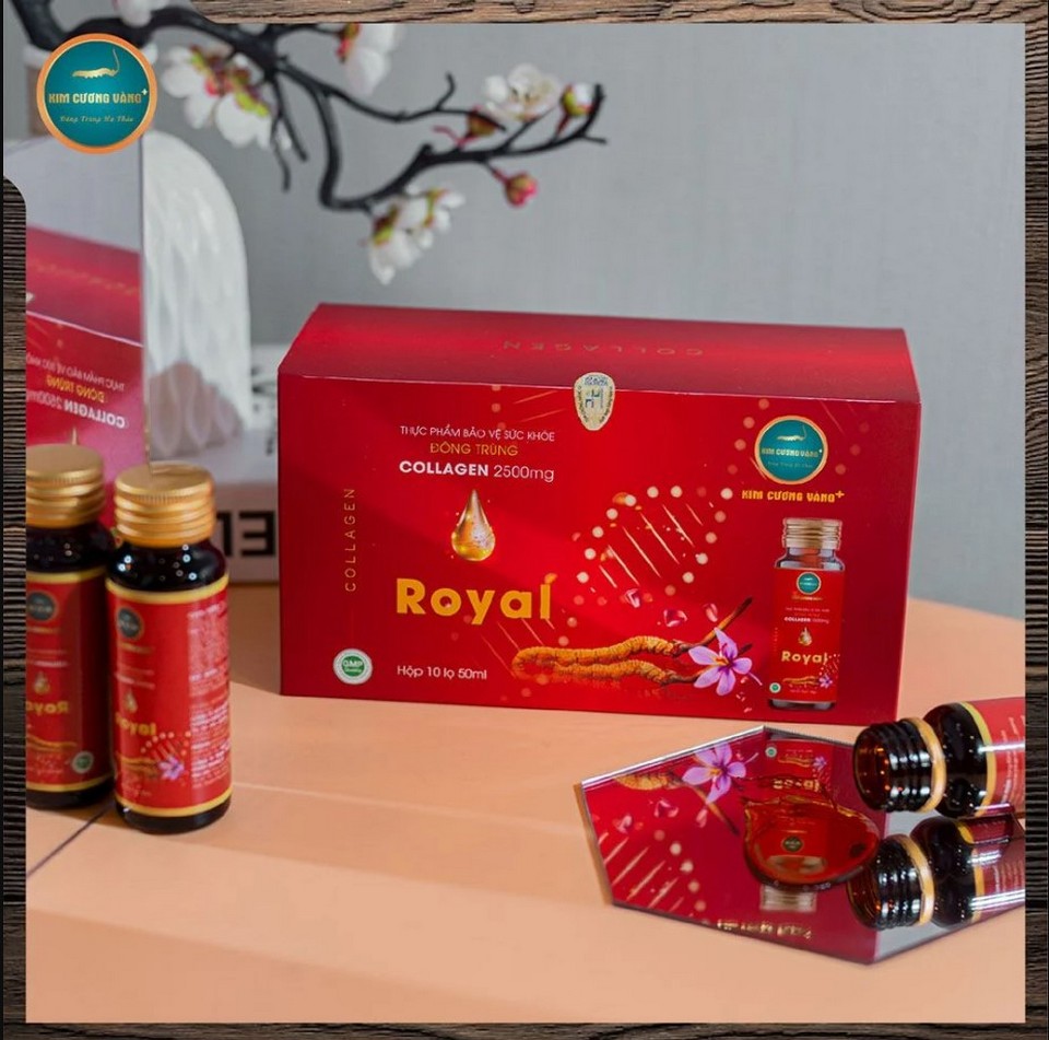 Collagen Royal đông trùng Saffron Kim Cương Vàng