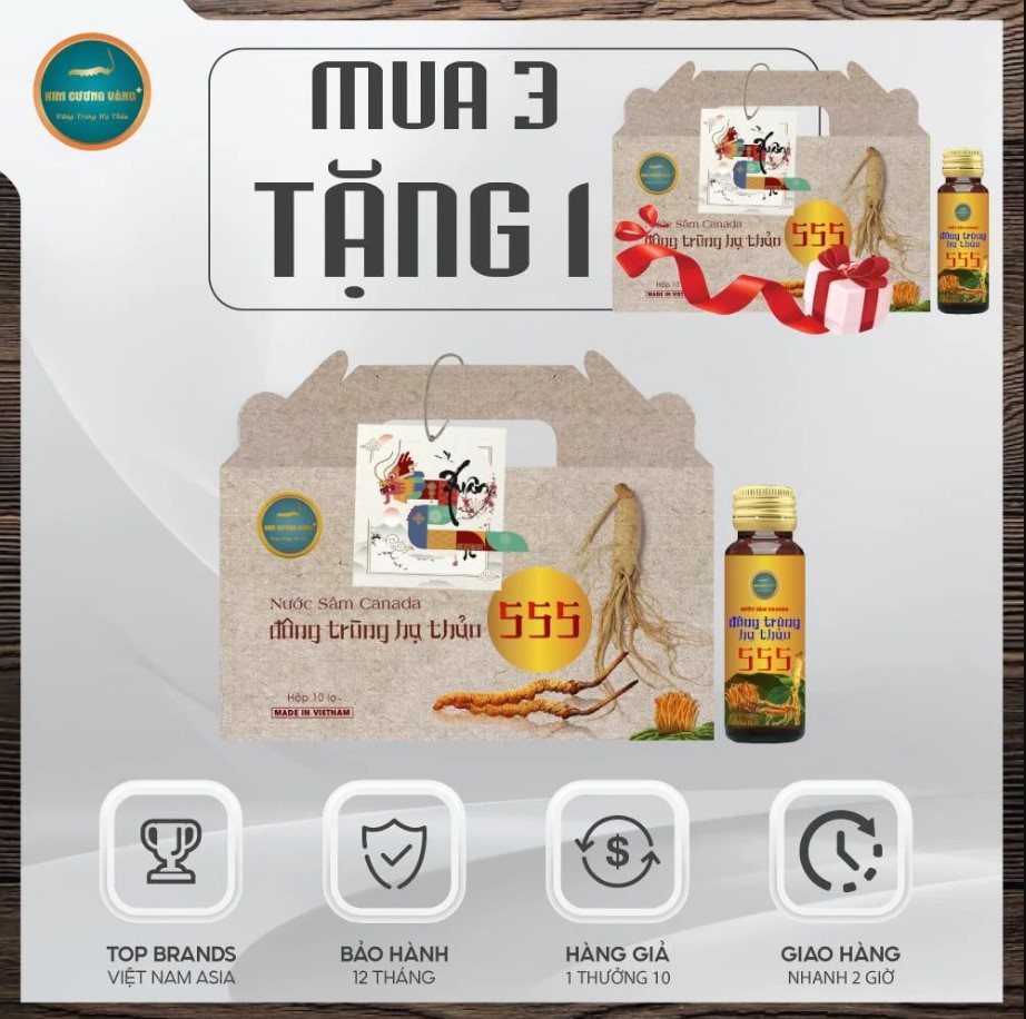 Ưu đãi mua 3 tặng 1 khi mua nước sâm Canada Đông Trùng Hạ Thảo