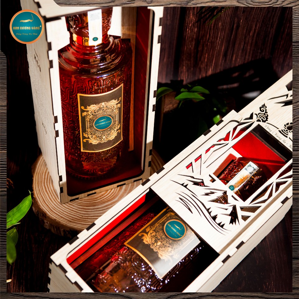 Rượu đông trùng hạ thảo thượng hạng Kim Cương Vàng
