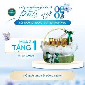 Mua 2 tặng 1 giỏ quà tặng yến sào