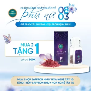 Ưu đãi Saffron Nhụy Hoa Nghệ Tây Kim Cương Vàng